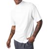 image:imageMens Mock Turtleneck T Shirts Short Sleeve Cotton Basic Undershirt Relaxed Fit Lightweight Solid Pullover TopsWhite