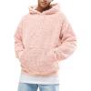 image:imageRuncati Mens Fuzzy Sherpa Pullover Hoodie Sweatshirts Long Sleeve Sport Front Pocket Military Fall Outwear Winter Hooded01 Pink