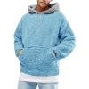 image:imageRuncati Mens Fuzzy Sherpa Pullover Hoodie Sweatshirts Long Sleeve Sport Front Pocket Military Fall Outwear Winter Hooded03 Blue