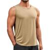 image:imageRuncati Mens Sleeveless Tank Tops Workout Cut Off Shirt Muscle Athletic Gym Summer Beach T ShirtsLight Khaki