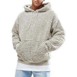 image:imageRuncati Mens Fuzzy Sherpa Pullover Hoodie Sweatshirts Long Sleeve Sport Front Pocket Military Fall Outwear Winter Hooded01 Picture Color