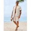image:imageRuncati Mens Button Down Shirt Short Sleeve Cuban Casual Shirts Summer Beach Vacation Wedding Tops with PocketApricot