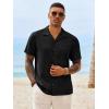 image:imageRuncati Mens Button Down Shirt Short Sleeve Cuban Casual Shirts Summer Beach Vacation Wedding Tops with PocketBlack