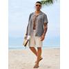 image:imageRuncati Mens Button Down Shirt Short Sleeve Cuban Casual Shirts Summer Beach Vacation Wedding Tops with PocketDark Gray