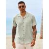 image:imageRuncati Mens Button Down Shirt Short Sleeve Cuban Casual Shirts Summer Beach Vacation Wedding Tops with PocketMint