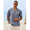 image:imageRuncati Mens Button Down Shirt Short Sleeve Cuban Casual Shirts Summer Beach Vacation Wedding Tops with PocketNavy