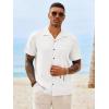 image:imageRuncati Mens Button Down Shirt Short Sleeve Cuban Casual Shirts Summer Beach Vacation Wedding Tops with PocketWhite