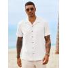 image:imageRuncati Mens Button Down Shirt Short Sleeve Cuban Casual Shirts Summer Beach Vacation Wedding Tops with PocketWhite
