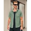 image:imageRuncati Mens Linen Button Down Shirts Casual Short Sleeve Shirt Summer Beach Wedding Tops with PocketArmy Green