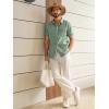 image:imageRuncati Mens Linen Button Down Shirts Casual Short Sleeve Shirt Summer Beach Wedding Tops with PocketArmy Green