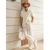 image:imageRuncati Mens Linen Button Down Shirts Casual Short Sleeve Shirt Summer Beach Wedding Tops with PocketBeige