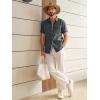 image:imageRuncati Mens Linen Button Down Shirts Casual Short Sleeve Shirt Summer Beach Wedding Tops with PocketBlack