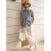 image:imageRuncati Mens Linen Button Down Shirts Casual Short Sleeve Shirt Summer Beach Wedding Tops with PocketGrey