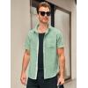 image:imageRuncati Mens Linen Button Down Shirts Casual Short Sleeve Shirt Summer Beach Wedding Tops with PocketOlive Green