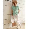 image:imageRuncati Mens Linen Button Down Shirts Casual Short Sleeve Shirt Summer Beach Wedding Tops with PocketOlive Green
