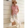 image:imageRuncati Mens Linen Button Down Shirts Casual Short Sleeve Shirt Summer Beach Wedding Tops with PocketPink