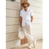 image:imageRuncati Mens Linen Button Down Shirts Casual Short Sleeve Shirt Summer Beach Wedding Tops with PocketWhite