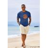 image:imageRuncati Mens Short Sleeve TShirts Crew Neck Casual Shirt Summer Beach Palm Tree Vintage Hawaiian TeesNavy