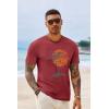 image:imageRuncati Mens Short Sleeve TShirts Crew Neck Casual Shirt Summer Beach Palm Tree Vintage Hawaiian TeesRed