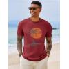image:imageRuncati Mens Short Sleeve TShirts Crew Neck Casual Shirt Summer Beach Palm Tree Vintage Hawaiian TeesRed