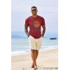 image:imageRuncati Mens Short Sleeve TShirts Crew Neck Casual Shirt Summer Beach Palm Tree Vintage Hawaiian TeesRed