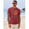 image:imageRuncati Mens Short Sleeve TShirts Crew Neck Casual Shirt Summer Beach Palm Tree Vintage Hawaiian TeesRed