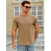 image:imageRuncati Mens Short Sleeve TShirts Crew Neck Casual Shirt Summer Classic Basic Lightweight Fashion TeesBrown