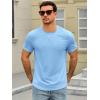 image:imageRuncati Mens Short Sleeve TShirts Crew Neck Casual Shirt Summer Classic Basic Lightweight Fashion TeesSky Blue
