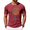 image:imageRuncati Mens Short Sleeve TShirts Crew Neck Casual Shirt Summer Beach Palm Tree Vintage Hawaiian TeesRed