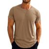 image:imageRuncati Mens Short Sleeve TShirts Crew Neck Casual Shirt Summer Classic Basic Lightweight Fashion TeesBrown