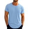 image:imageRuncati Mens Short Sleeve TShirts Crew Neck Casual Shirt Summer Classic Basic Lightweight Fashion TeesSky Blue