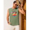 image:imageRuncati Mens Casual Tank Tops Graphic Printed Workout Muscle Sleeveless Shirt Crewneck Summer Beach Hawaiian Vintage T ShirtsArmy Green