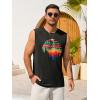 image:imageRuncati Mens Casual Tank Tops Graphic Printed Workout Muscle Sleeveless Shirt Crewneck Summer Beach Hawaiian Vintage T ShirtsBlack
