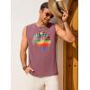 image:imageRuncati Mens Casual Tank Tops Graphic Printed Workout Muscle Sleeveless Shirt Crewneck Summer Beach Hawaiian Vintage T ShirtsBurgundy