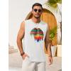 image:imageRuncati Mens Casual Tank Tops Graphic Printed Workout Muscle Sleeveless Shirt Crewneck Summer Beach Hawaiian Vintage T ShirtsWhite