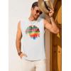 image:imageRuncati Mens Casual Tank Tops Graphic Printed Workout Muscle Sleeveless Shirt Crewneck Summer Beach Hawaiian Vintage T ShirtsWhite