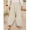 image:imageRuncati Mens Medieval Renaissance Pants Viking Navigator Baggy Harem Pants Pirate Halloween Retro Costume TrousersApricot