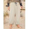 image:imageRuncati Mens Medieval Renaissance Pants Viking Navigator Baggy Harem Pants Pirate Halloween Retro Costume TrousersApricot