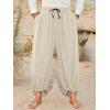image:imageRuncati Mens Medieval Renaissance Pants Viking Navigator Baggy Harem Pants Pirate Halloween Retro Costume TrousersApricot