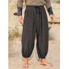 image:imageRuncati Mens Medieval Renaissance Pants Viking Navigator Baggy Harem Pants Pirate Halloween Retro Costume TrousersBlack
