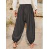 image:imageRuncati Mens Medieval Renaissance Pants Viking Navigator Baggy Harem Pants Pirate Halloween Retro Costume TrousersBlack
