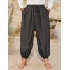 image:imageRuncati Mens Medieval Renaissance Pants Viking Navigator Baggy Harem Pants Pirate Halloween Retro Costume TrousersBlack