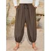 image:imageRuncati Mens Medieval Renaissance Pants Viking Navigator Baggy Harem Pants Pirate Halloween Retro Costume TrousersBrown