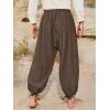 image:imageRuncati Mens Medieval Renaissance Pants Viking Navigator Baggy Harem Pants Pirate Halloween Retro Costume TrousersBrown