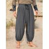 image:imageRuncati Mens Medieval Renaissance Pants Viking Navigator Baggy Harem Pants Pirate Halloween Retro Costume TrousersDark Grey