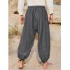 image:imageRuncati Mens Medieval Renaissance Pants Viking Navigator Baggy Harem Pants Pirate Halloween Retro Costume TrousersDark Grey