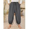 image:imageRuncati Mens Medieval Renaissance Pants Viking Navigator Baggy Harem Pants Pirate Halloween Retro Costume TrousersDark Grey