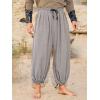 image:imageRuncati Mens Medieval Renaissance Pants Viking Navigator Baggy Harem Pants Pirate Halloween Retro Costume TrousersKhaki