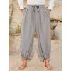 image:imageRuncati Mens Medieval Renaissance Pants Viking Navigator Baggy Harem Pants Pirate Halloween Retro Costume TrousersKhaki