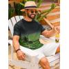 image:imageRuncati Mens Short Sleeve TShirts Casual Graphic Gradient Printed Tee Crewneck Summer Beach Hawaiian Vintage ShirtsArmy Green